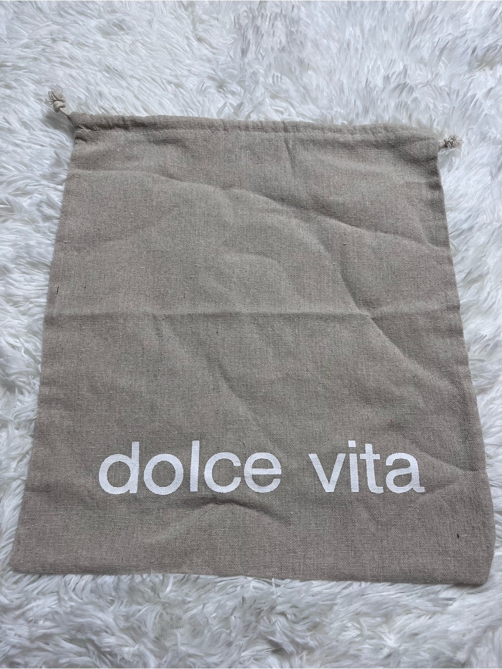 Dolce Vita Tan Drawstring Travel Dust Bag